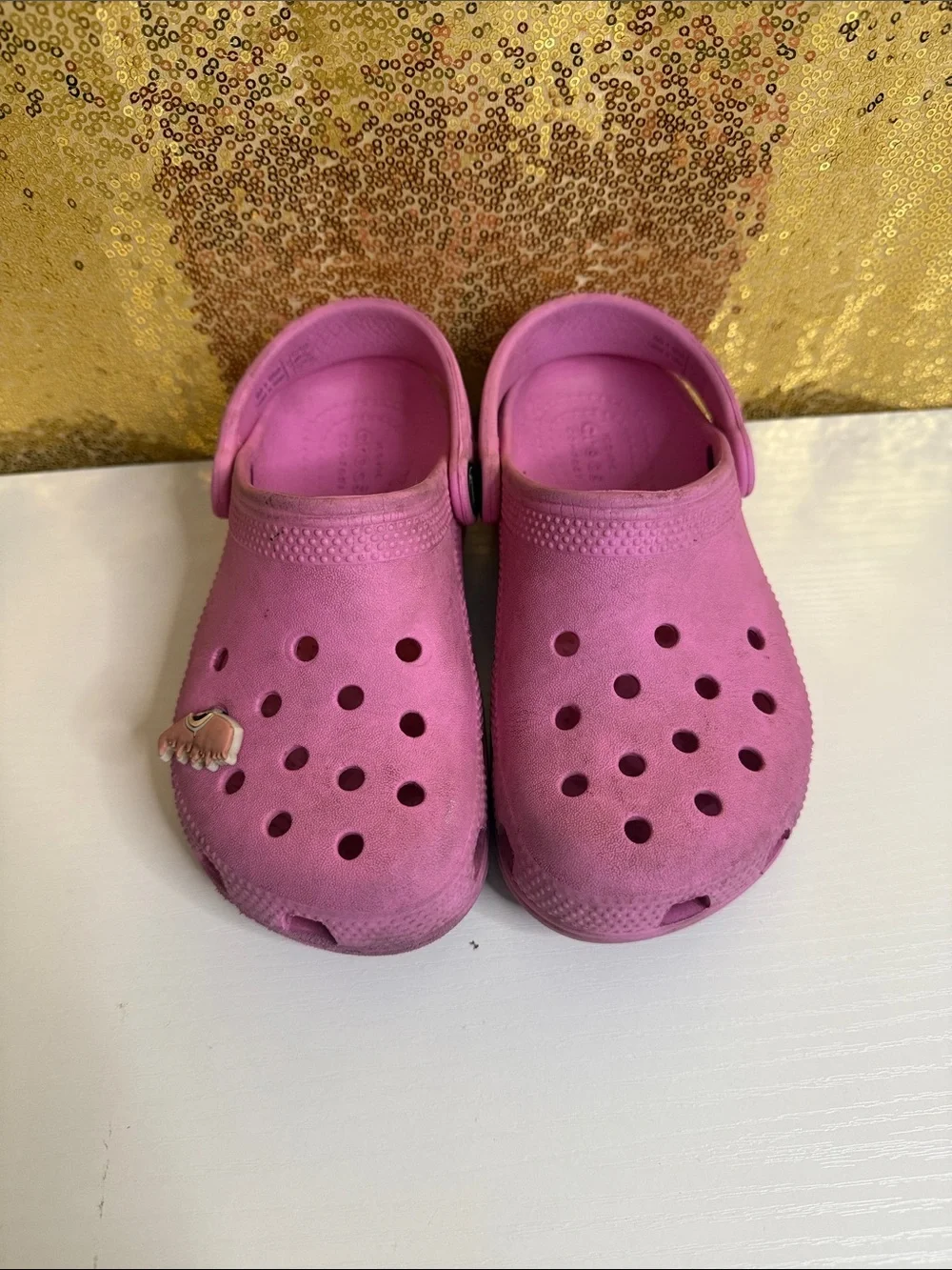 CROCS Kids Bubblegum Pink Classic Clog Sandals